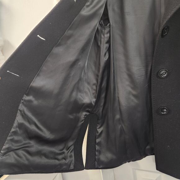 CINZIA ROCCA Cashmere Wool Blend Coat 8 Black Classic Quiet Luxury Office Fall - Picture 5 of 10